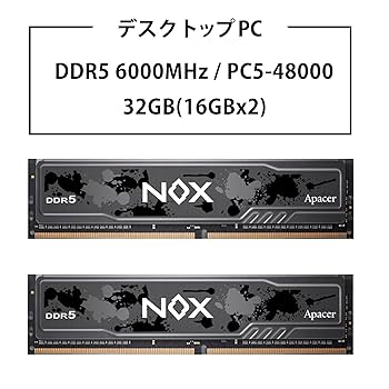 Amazon.co.jp: Apacer DDR5-6000 デスクトップPC用メモリ 16GB×2